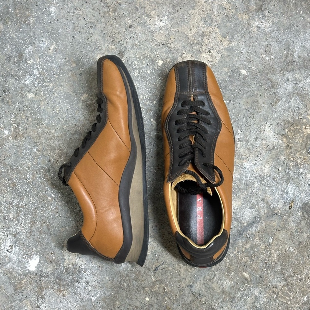Vintage Prada Tan Brown Leather Shoe